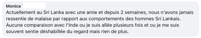 témoignage sécurité Sri Lanka