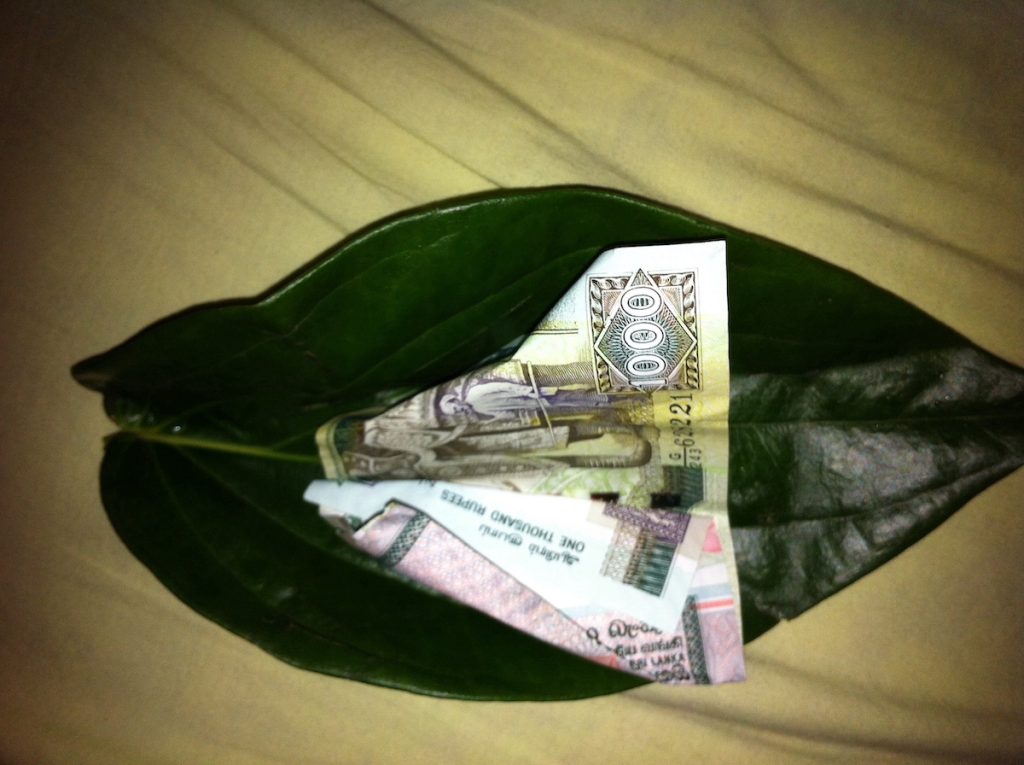 argent lors du nouvel an sri lankais