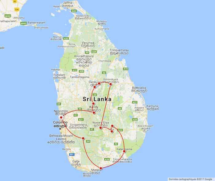 itinéraires au sri lanka par tongs et sri lanka en novembre 2011