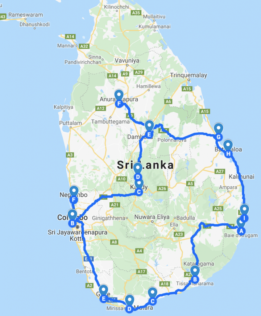 itineraire sri lanka 2019