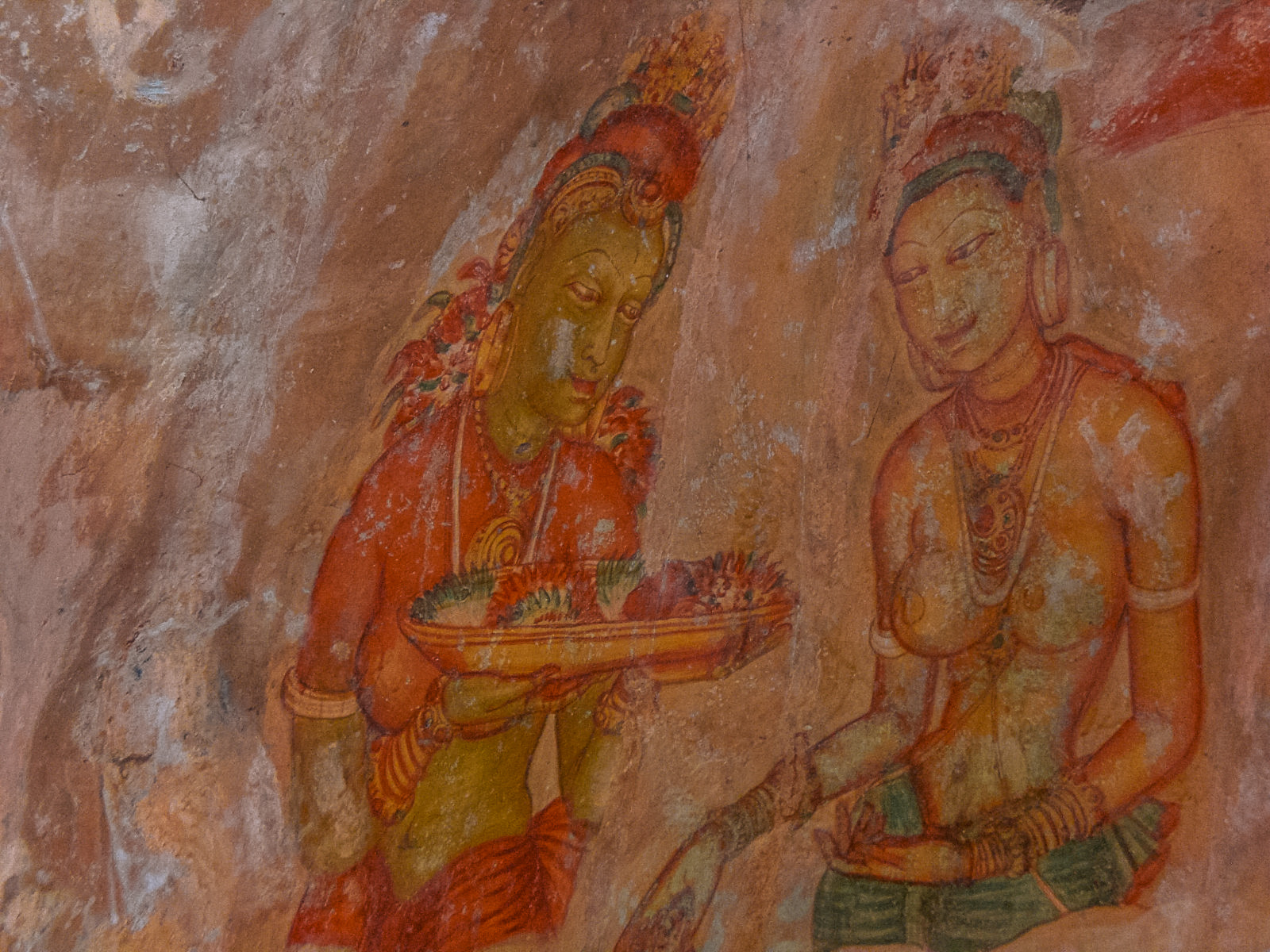 demoiselles de sigiriya peintures sur le lion rock