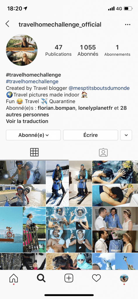Travel home challenge Instagram