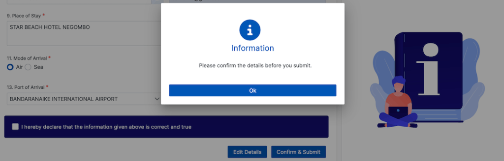 arrival card validation