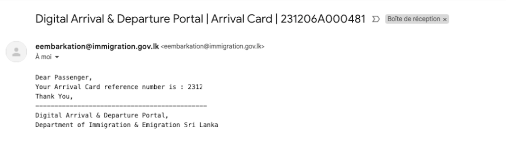 confirmation mail