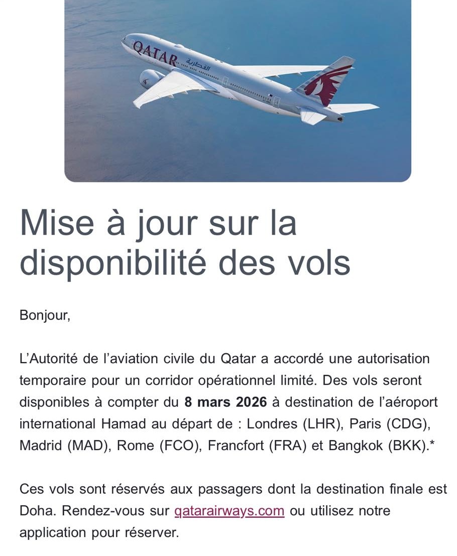 qatar airways communiqué de presse
